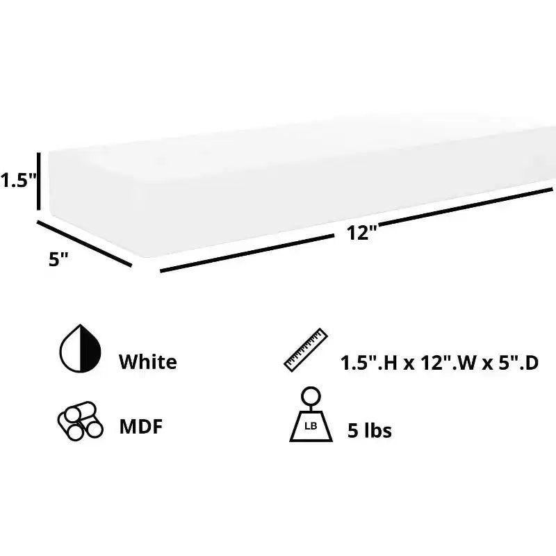 Étagère murale flottante blanche, simple, 30 cm