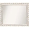 34"x28" Non-Beveled Opera Wood Bathroom Wall Mirror Off-White - Amanti Art: Modern Style, Rectangle, Wall Mounted, Wood Frame