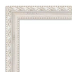 Miroir mural rectangulaire encadré blanc cassé, simple