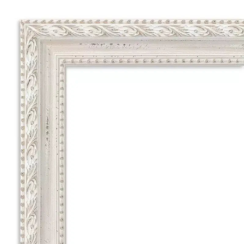 Miroir mural rectangulaire encadré blanc cassé, simple