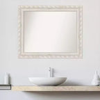 Miroir mural rectangulaire encadré blanc cassé, simple
