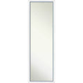 16"x50" Non-Beveled Morgan Wood on The Door Mirror White/Blue - Amanti Art: Modern Full Size Door-Mounted Mirror with Hardware