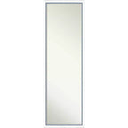 16"x50" Non-Beveled Morgan Wood on The Door Mirror White/Blue - Amanti Art: Modern Full Size Door-Mounted Mirror with Hardware