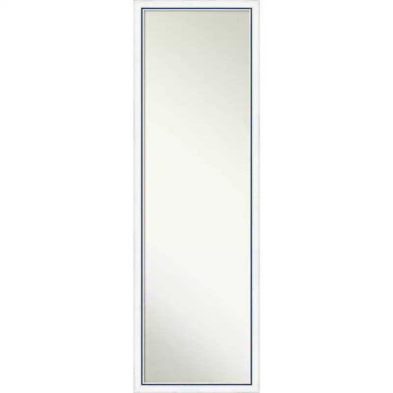 16"x50" Non-Beveled Morgan Wood on The Door Mirror White/Blue - Amanti Art: Modern Full Size Door-Mounted Mirror with Hardware