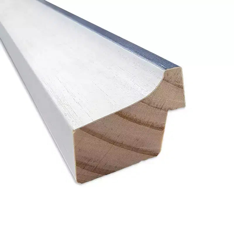 Miroir de porte sur pied encadré de bois blanc et bleu, simple