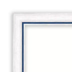 Miroir de porte sur pied encadré de bois blanc et bleu, simple