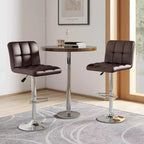 Tabouret de bar pivotant noir/marron/blanc, hauteur réglable, lot de 2