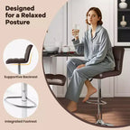 Tabouret de bar pivotant noir/marron/blanc, hauteur réglable, lot de 2