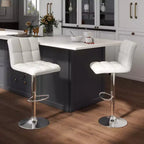 Tabouret de bar pivotant noir/marron/blanc, hauteur réglable, lot de 2