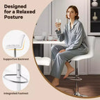 Tabouret de bar pivotant noir/marron/blanc, hauteur réglable, lot de 2