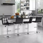 Tabouret de bar pivotant noir/marron/blanc, hauteur réglable, lot de 2