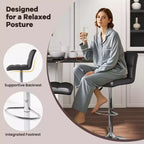 Tabouret de bar pivotant noir/marron/blanc, hauteur réglable, lot de 2