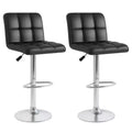 Costway Modern Swivel Bar Stools Set of 2 with Heavy-duty Metal Base & Footrest Back White/Black/Brown