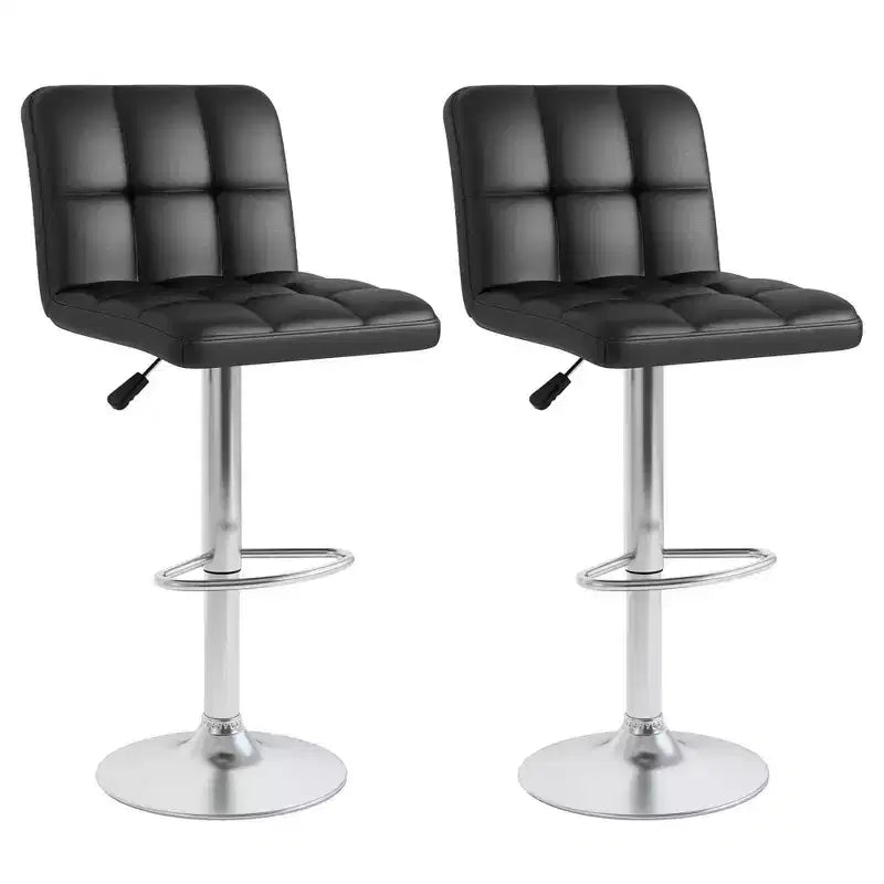Costway Modern Swivel Bar Stools Set of 2 with Heavy-duty Metal Base & Footrest Back White/Black/Brown