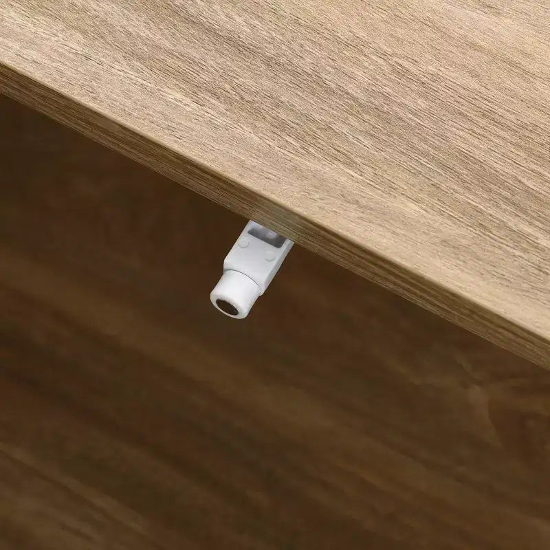 Table basse rectangulaire marron avec tiroir et étagère, assemblage par 1 personne, piètement à 4 pieds