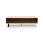 Table basse rectangulaire marron avec tiroir et étagère, assemblage par 1 personne, piètement à 4 pieds