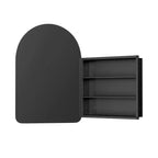Armoire à pharmacie murale en métal arqué noir/doré avec miroir – 1 personne