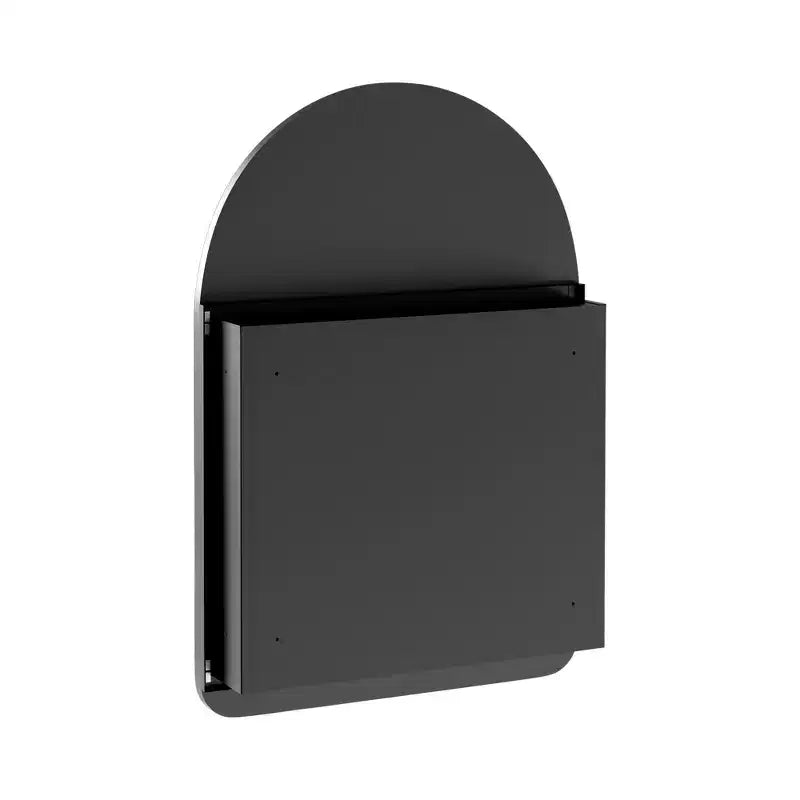 Armoire à pharmacie murale en métal arqué noir/doré avec miroir – 1 personne