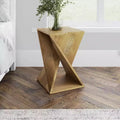 Table d'appoint moderne carrée en bois massif marron, 1 pièce