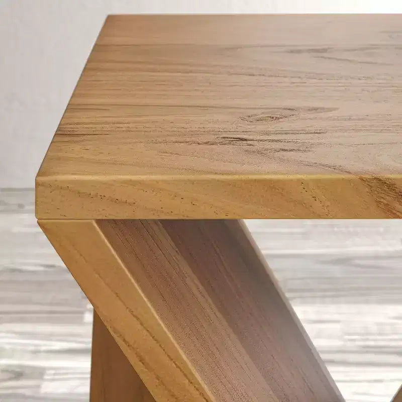 Table d'appoint moderne carrée en bois massif marron, 1 pièce