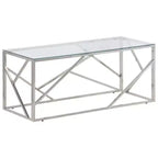 vidaXL Coffee Table Accent End Table Living Room Furniture Stainless Steel