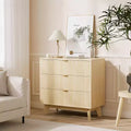 Fluted Chest of Drawers for Bedroom,Modern 3 Drawer Chest of Draws with Metal Handles,Wooden Storage Cabinet for Living Room & Hallway,80x40x79cm,Oak