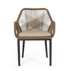 Fauteuil de patio baignoire en osier marron, ensemble de 2