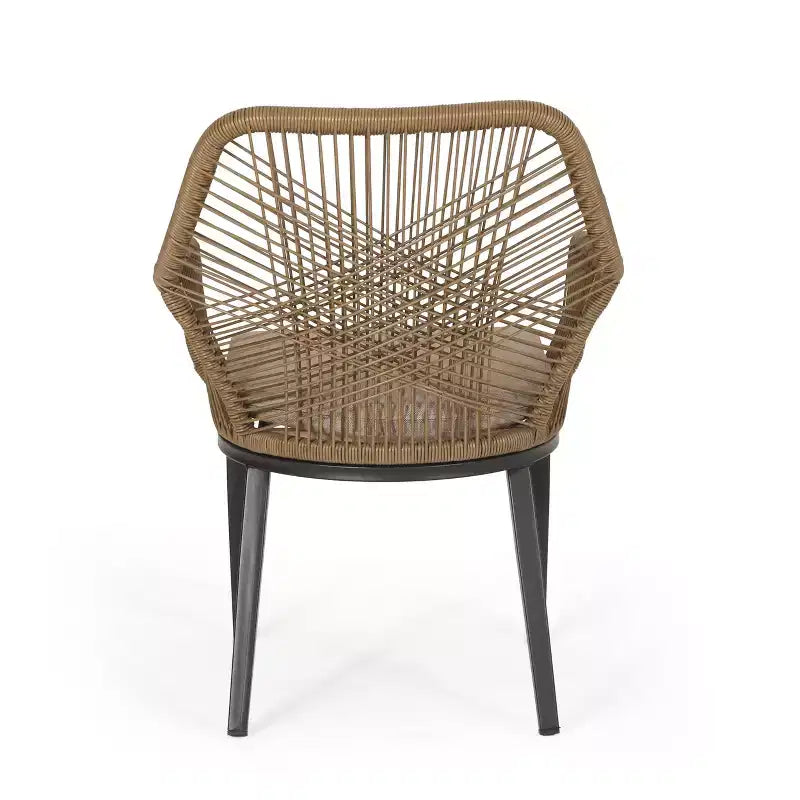 Fauteuil de patio baignoire en osier marron, ensemble de 2