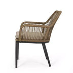 Fauteuil de patio baignoire en osier marron, ensemble de 2