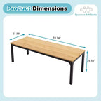 Table de salle à manger rectangulaire noire et marron, 6 à 8 places