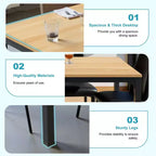 Table de salle à manger rectangulaire noire et marron, 6 à 8 places