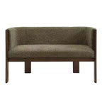 Causeuse moderne en bouclette, assise 2 places, frêne clair/noyer