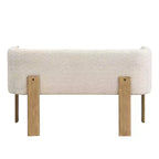 Causeuse moderne en bouclette, assise 2 places, frêne clair/noyer