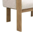 Causeuse moderne en bouclette, assise 2 places, frêne clair/noyer