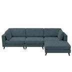 Canapé d'angle en L, 3 pièces, 4 places (beige / bleu / vert / kaki)