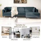 Canapé d'angle en L, 3 pièces, 4 places (beige / bleu / vert / kaki)