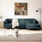 Canapé d'angle en L, 3 pièces, 4 places (beige / bleu / vert / kaki)