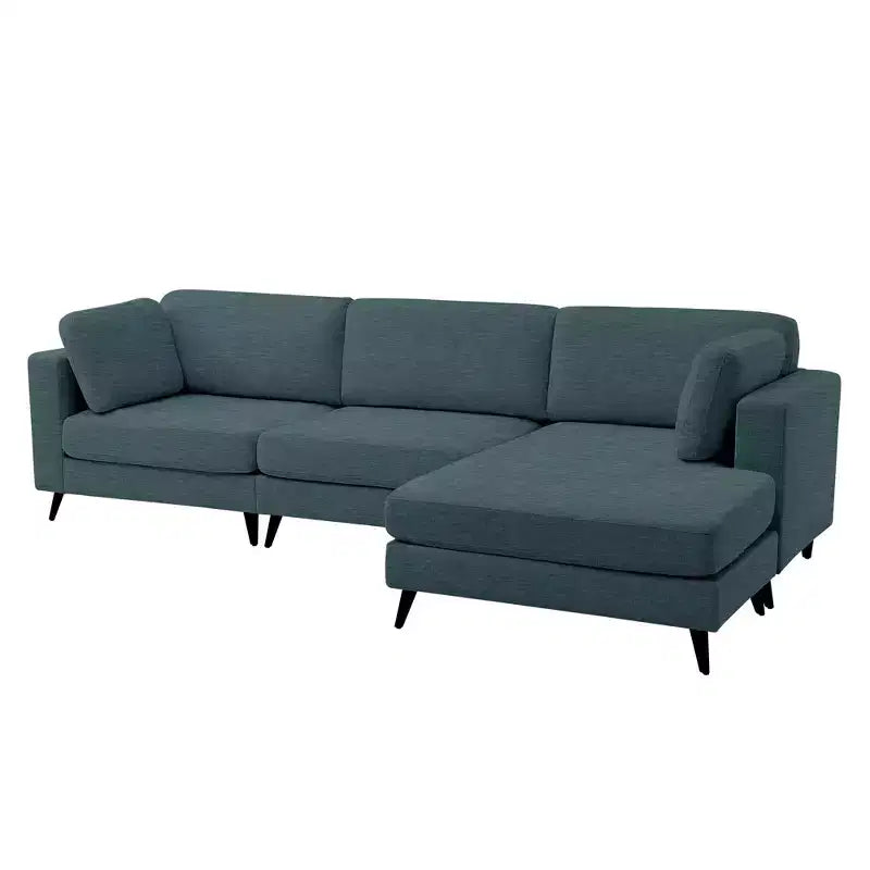 Canapé d'angle en L, 3 pièces, 4 places (beige / bleu / vert / kaki)