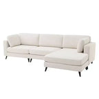 Canapé d'angle en L, 3 pièces, 4 places (beige / bleu / vert / kaki)