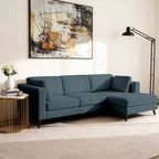 Canapé d'angle en L, 3 pièces, 4 places (beige / bleu / vert / kaki)