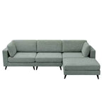 Canapé d'angle en L, 3 pièces, 4 places (beige / bleu / vert / kaki)