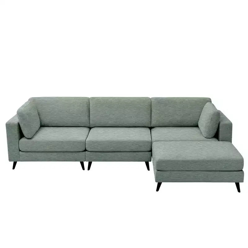 Canapé d'angle en L, 3 pièces, 4 places (beige / bleu / vert / kaki)