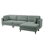 Canapé d'angle en L, 3 pièces, 4 places (beige / bleu / vert / kaki)