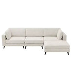 Canapé d'angle en L, 3 pièces, 4 places (beige / bleu / vert / kaki)