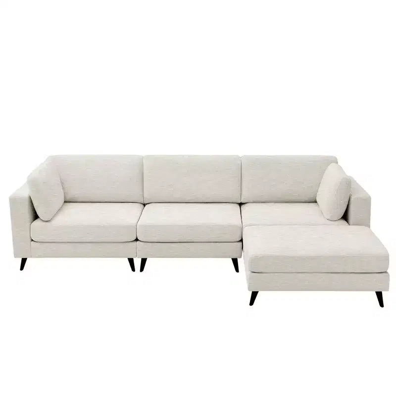 Canapé d'angle en L, 3 pièces, 4 places (beige / bleu / vert / kaki)