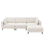 Canapé d'angle en L, 3 pièces, 4 places (beige / bleu / vert / kaki)