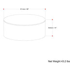 Table basse ronde en tambour pour 1 personne, bois de manguier massif, 36", noire / Briarsmoke / noyer brun / patine blanche