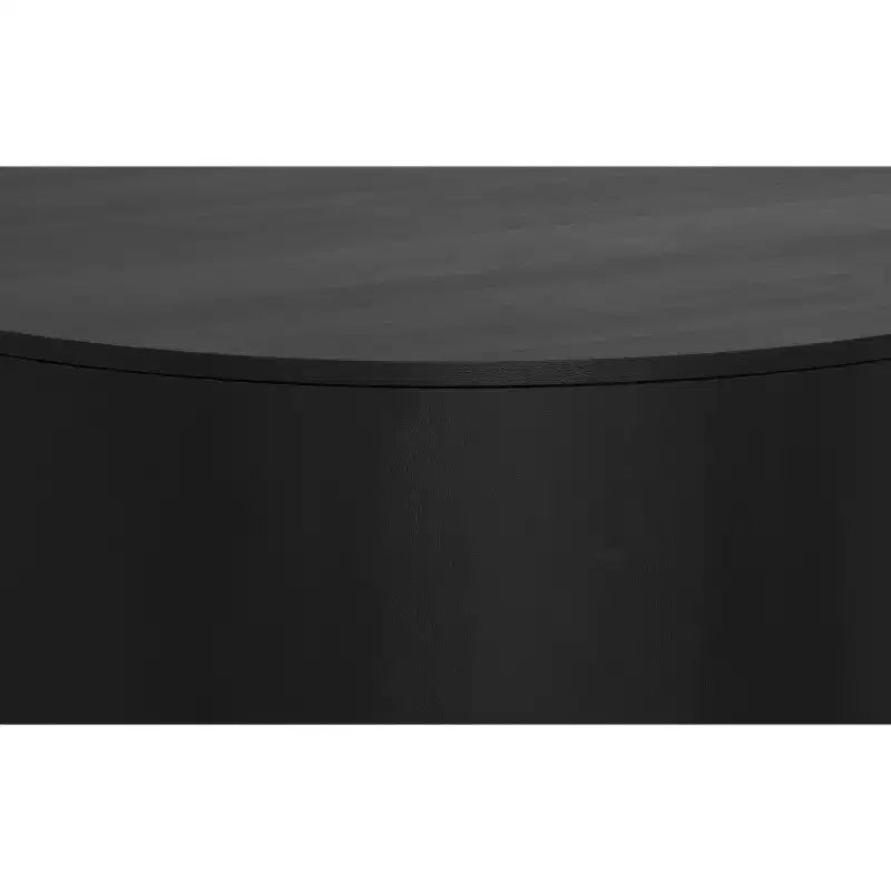 Table basse ronde en tambour pour 1 personne, bois de manguier massif, 36", noire / Briarsmoke / noyer brun / patine blanche