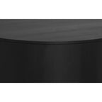 Table basse ronde en tambour pour 1 personne, bois de manguier massif, 36", noire / Briarsmoke / noyer brun / patine blanche
