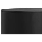 Table basse ronde en tambour pour 1 personne, bois de manguier massif, 36", noire / Briarsmoke / noyer brun / patine blanche